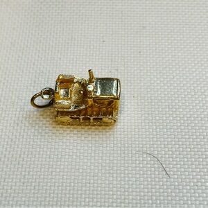 14k Yellow Gold Caterpillar Construction Equipment  Charm Pendant